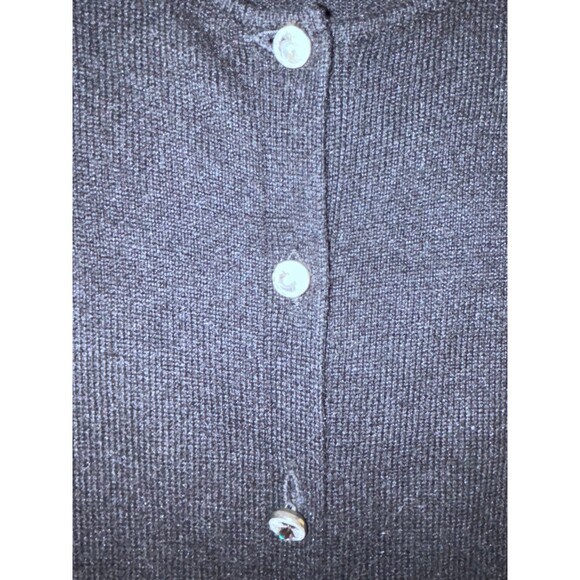 Sutton Studio Cashmere And Silk Black Cardigan With Crystal Buttons Size Medium - Picture 4 of 4